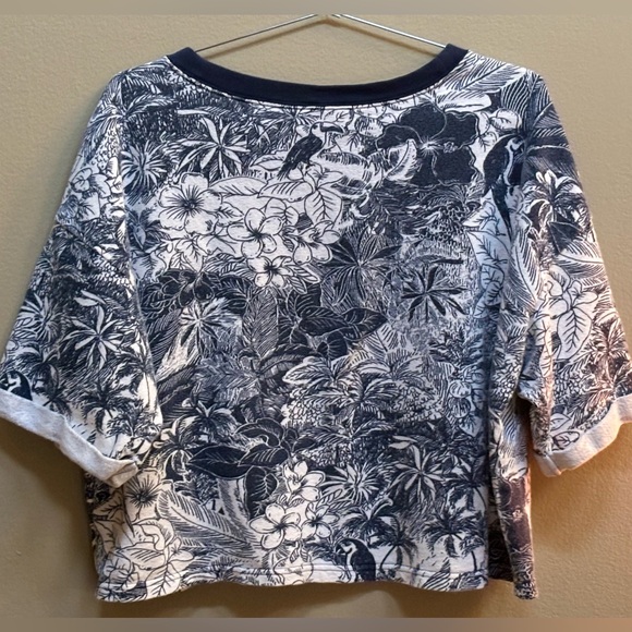 Old Navy Tropical Terry Cloth Crop Top - Picture 2 of 5
